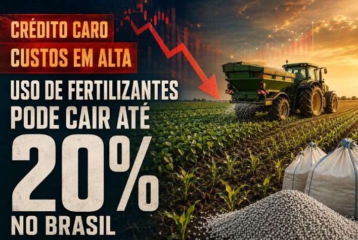 Crédito caro e alta dos custos podem reduzir uso de fertilizantes em até 20% no Brasil