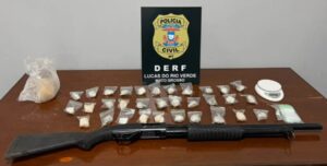 Investigação policial termina com mulher presa por tráfico e posse de arma furtada em Lucas do Rio Verde