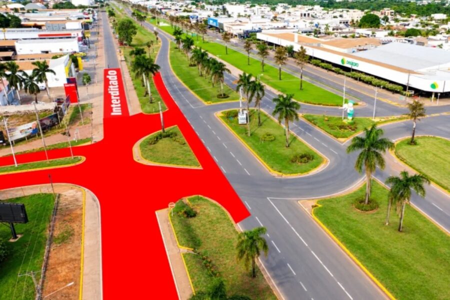 Trecho da Avenida da Produção será interditado neste sábado e domingo