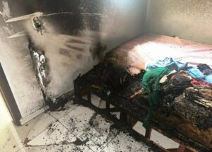 Ventilador pega fogo e provoca incêndio em residência em Lucas do Rio Verde
