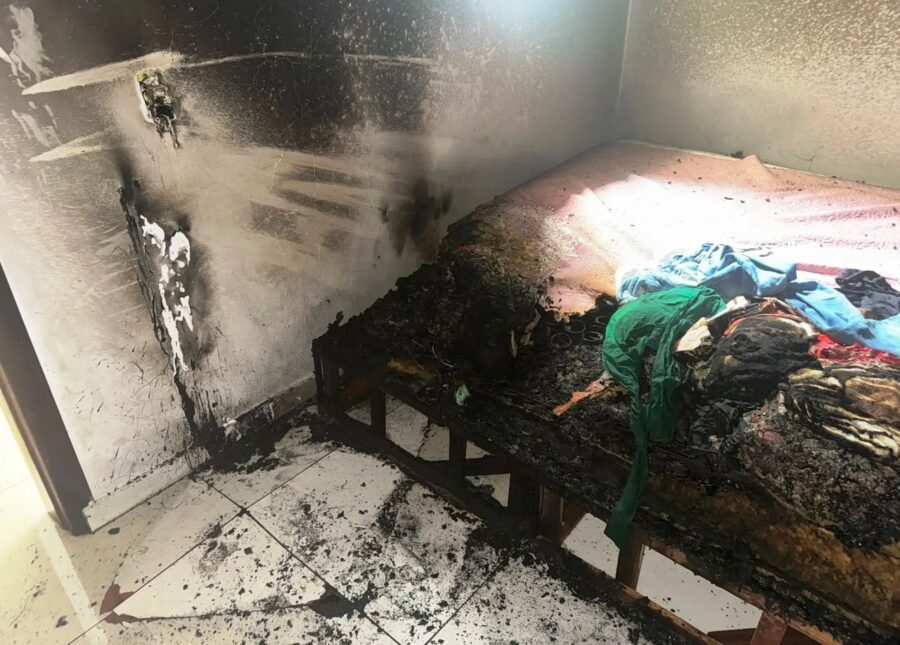 Ventilador pega fogo e provoca incêndio em residência em Lucas do Rio Verde